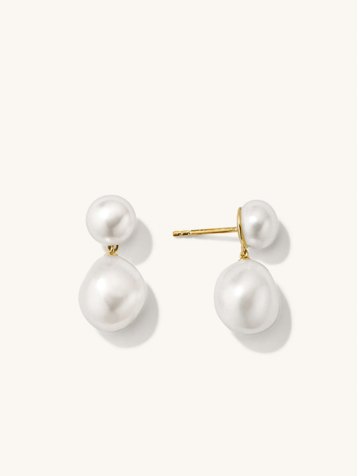 Bộ Khuyên Tai Thả Ngọc Trai Bold Pearl Drop Earrings – Mejuri