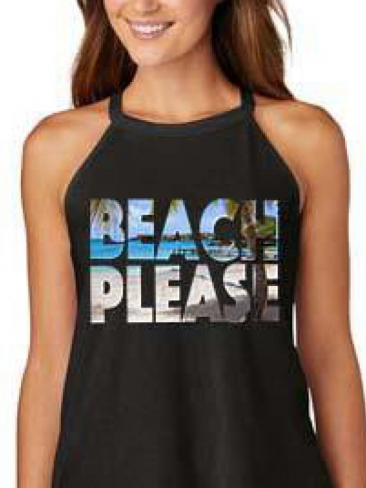 Áo Rocker Tank Thiết Kế Chữ Beach Please – CP Coastal