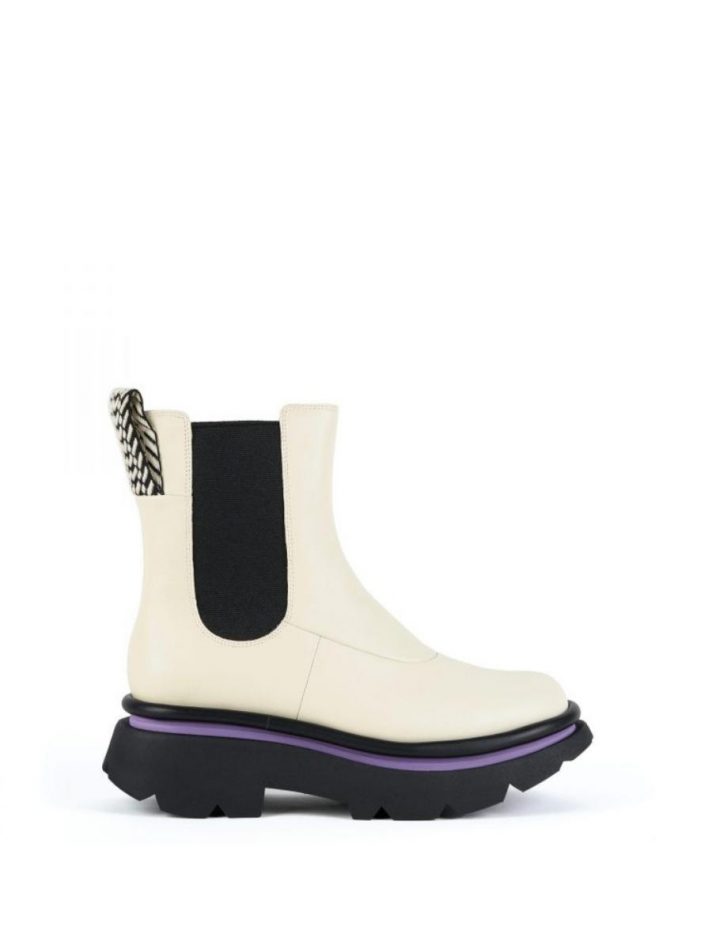 Giày Boots Crunch Chelsea Màu Ivory – 4CCCCEES