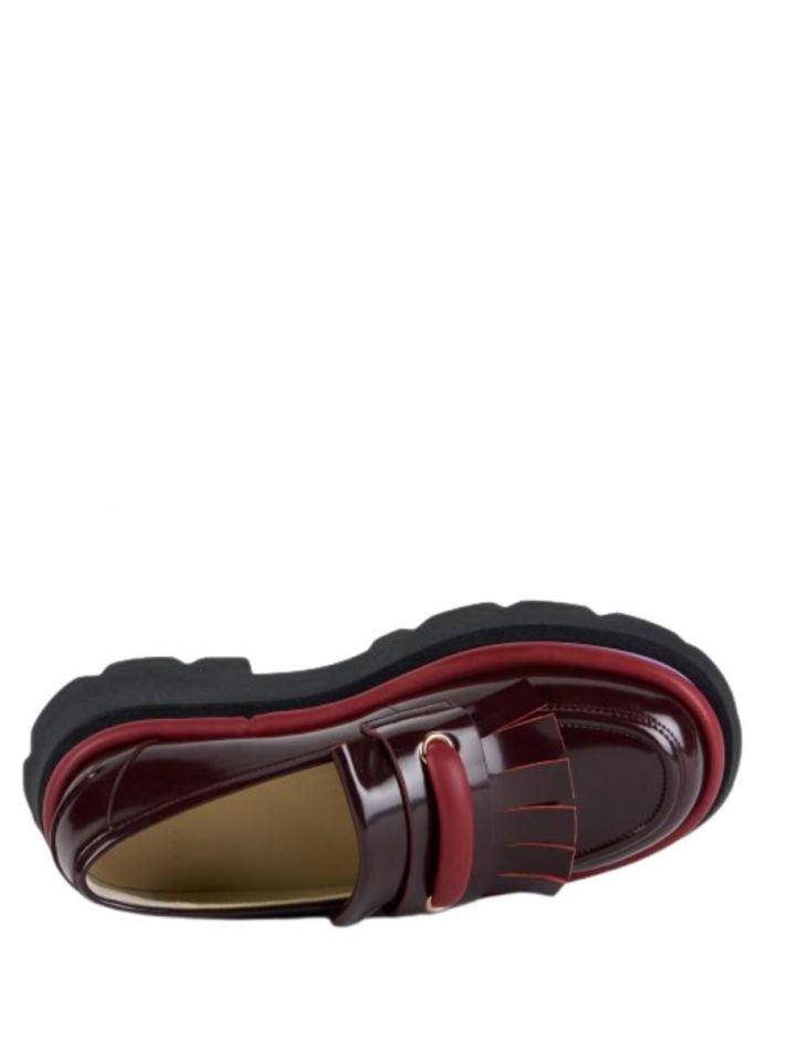 Giày Lolita Crunch Fringe Màu Đỏ Burgundy – 4CCCCEES