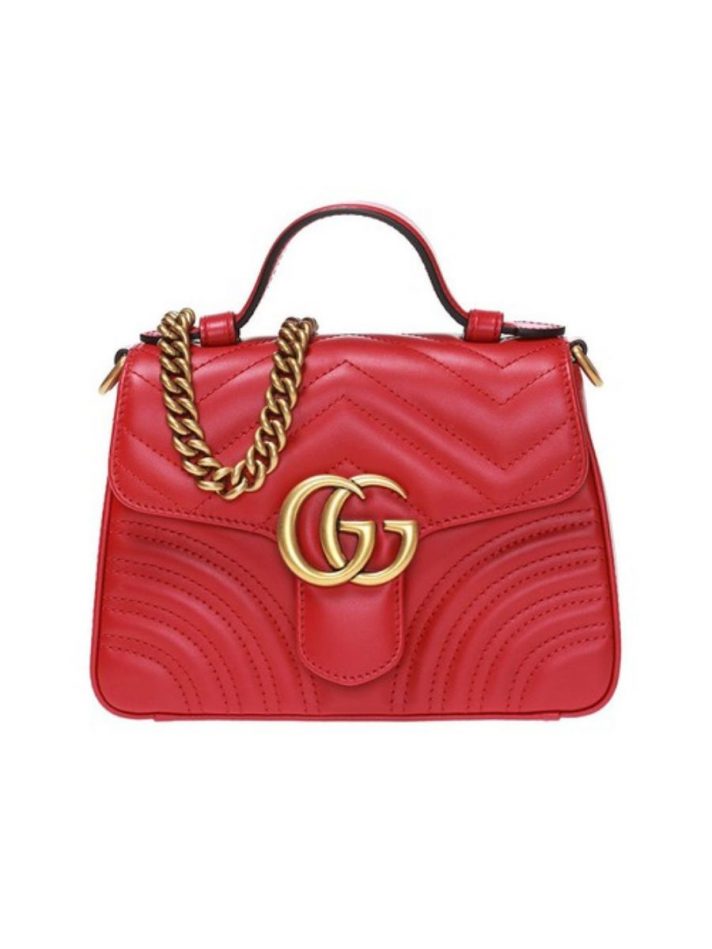 Túi Đeo Chéo Gucci Red GG Marmont Mini Top Handle Bag Màu Đỏ – Gucci