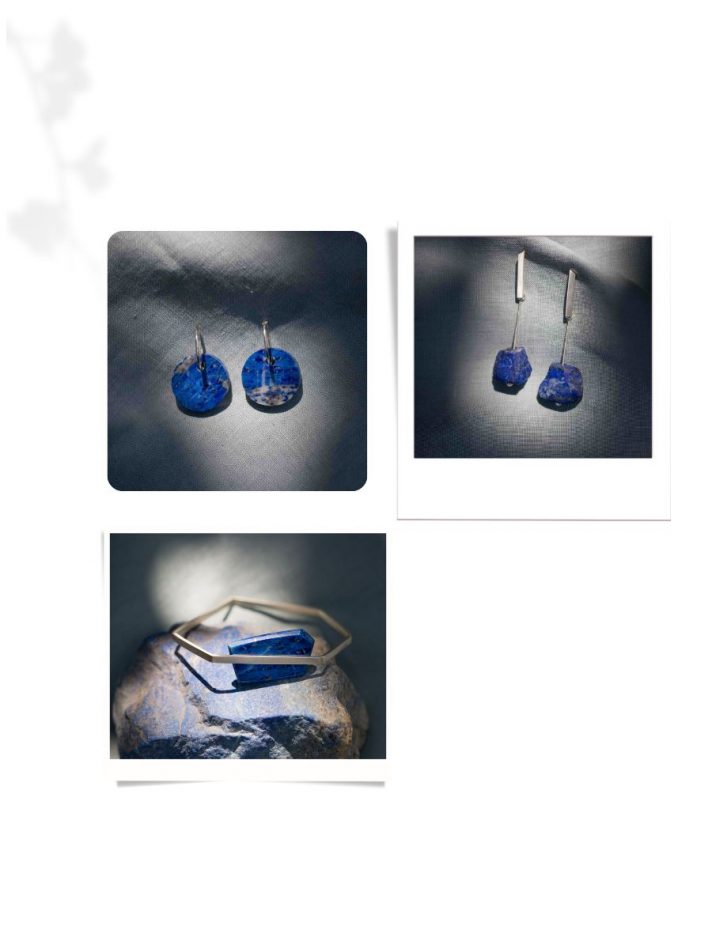 Hoa Tai Đá Lapis Lazuli Mặt Tròn – Lore Segers Jewels