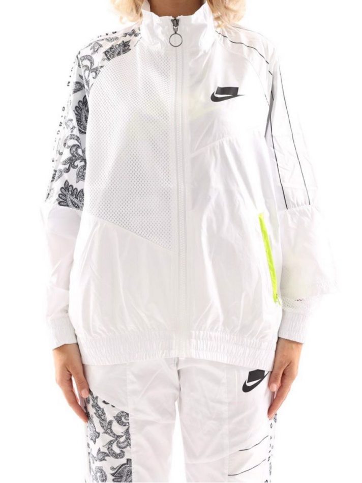 Áo Khoác Nike Womens Sportswear NSW Woven Track Jacket New Black White – Nike