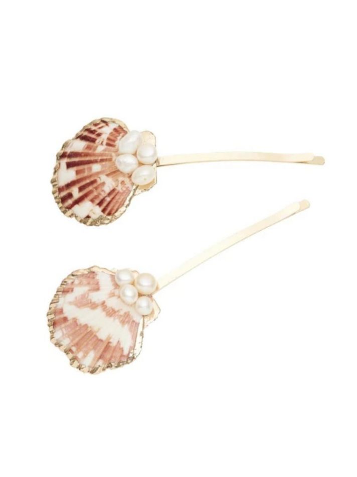 Kẹp Tóc Scallop Shell & Pearl – KELA Charms – 81g