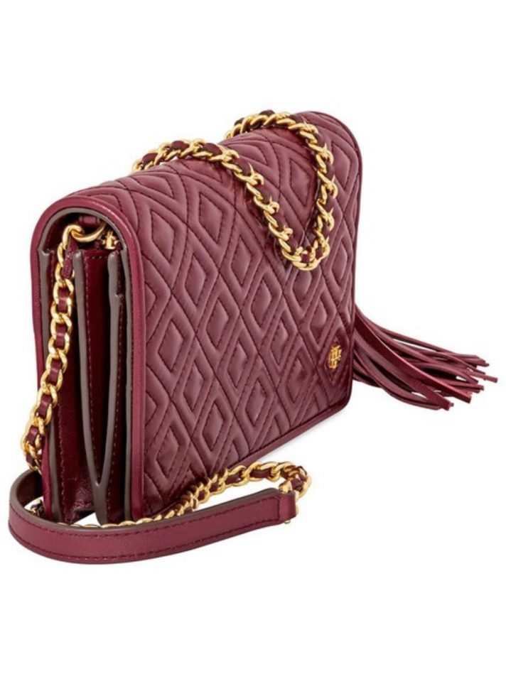 Túi Tory Burch Fleming Flat Wallet Crossbody Bag Imperial Garnet – Tory Burch