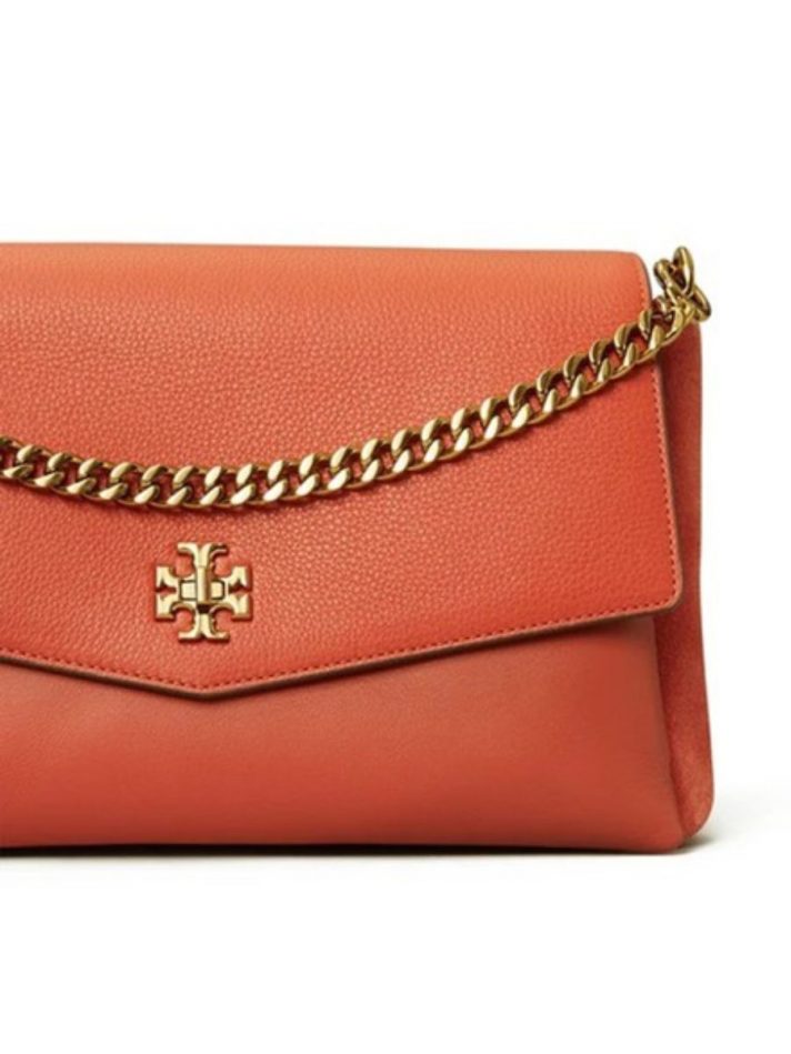 Túi Đeo Chéo Tory Burch Kira Mixed-Materials Kola Màu Đỏ Cam – Tory Burch