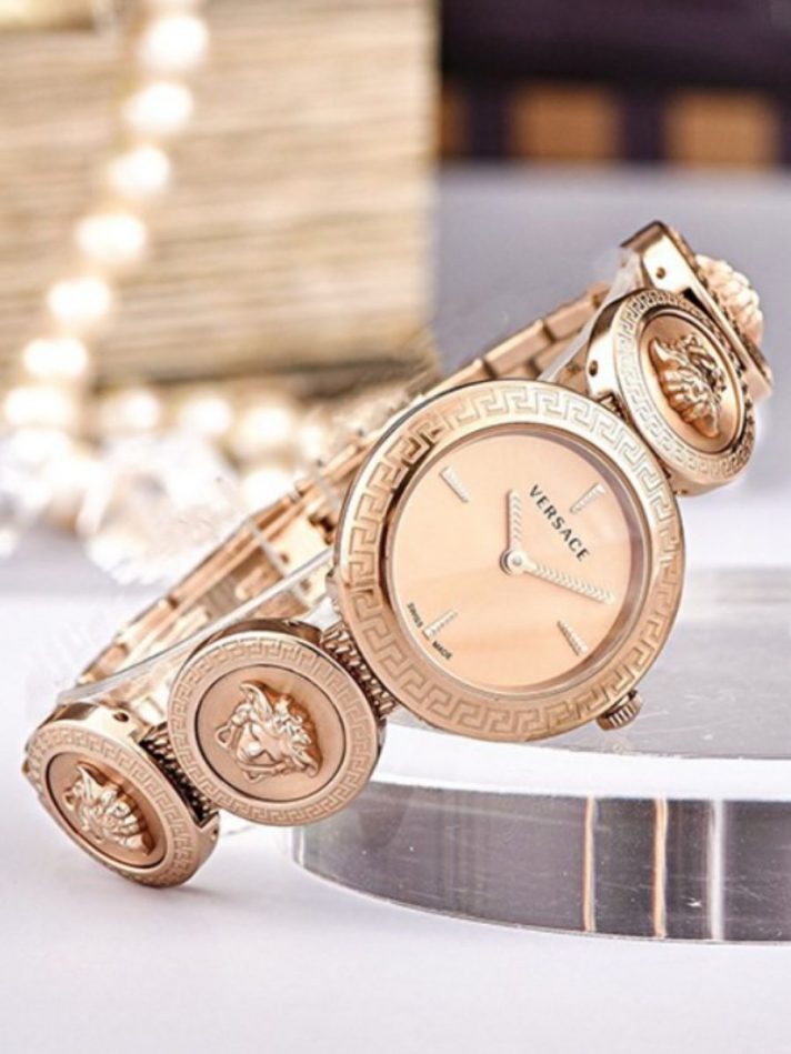 Đồng Hồ Nữ Versace Medusa Stud Icon Quartz Ladies Watch VERF00918 Màu Vàng Hồng – Versace