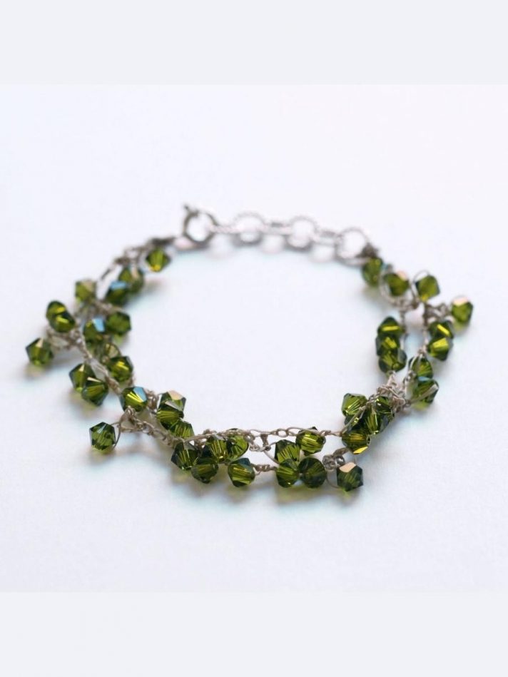 Vòng Tay Đá Swarovski Màu Xanh Olive- Hester Zagt Jewelry